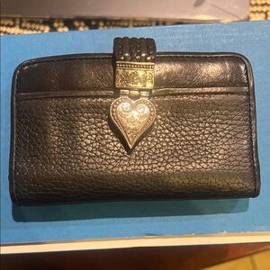 Brighton Bellisimo Black Leather Wallet with Heart Accent